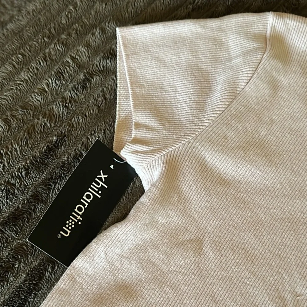 Xhilaration Light Pink Ribbed Cotton Fabric V Neck Top Size XL New - Picture 4 of 5